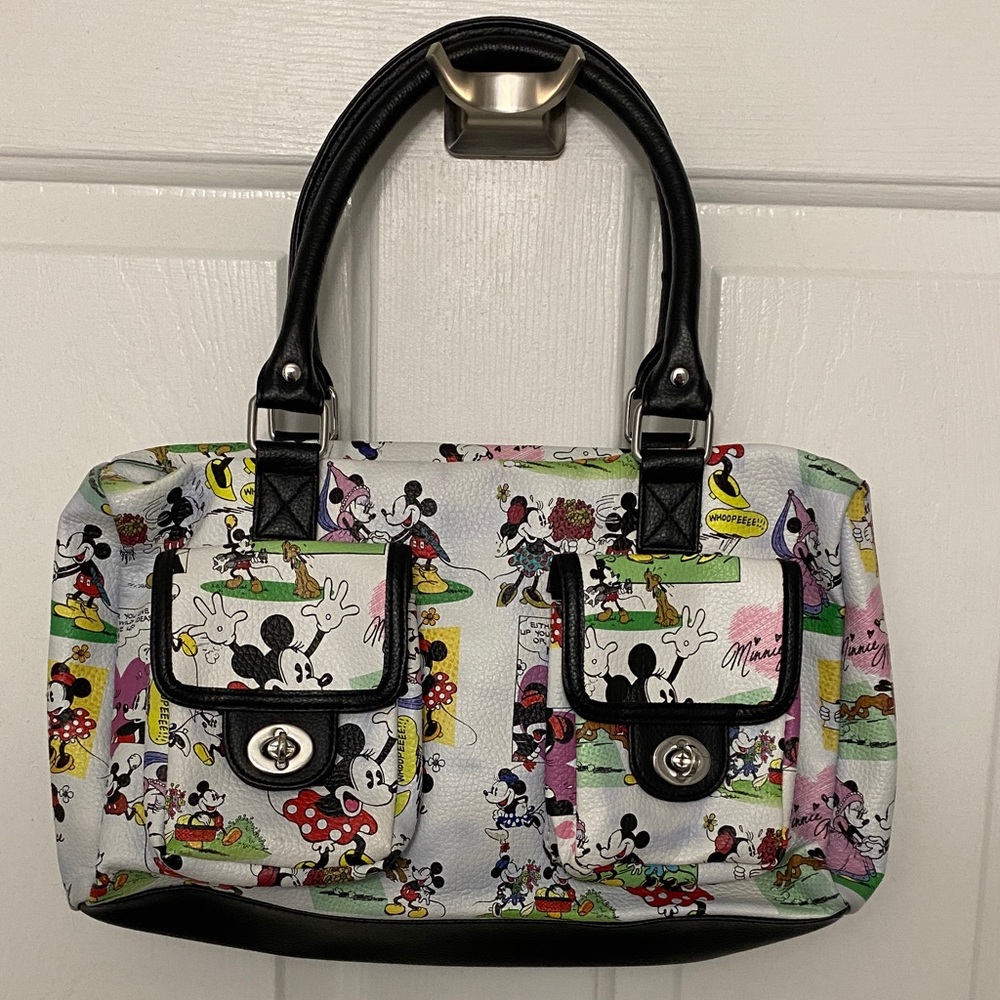 Disney Parks Authentic Handbag Purse Mickey Minnie White